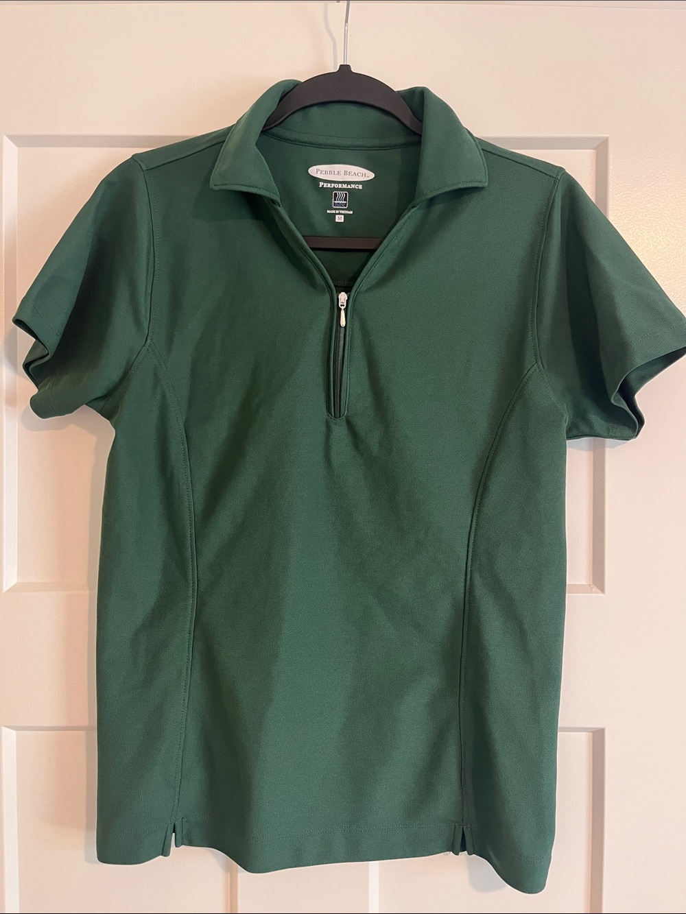 Pebble Beach Quarter-Zip Performance Golf Polo - Dark Green